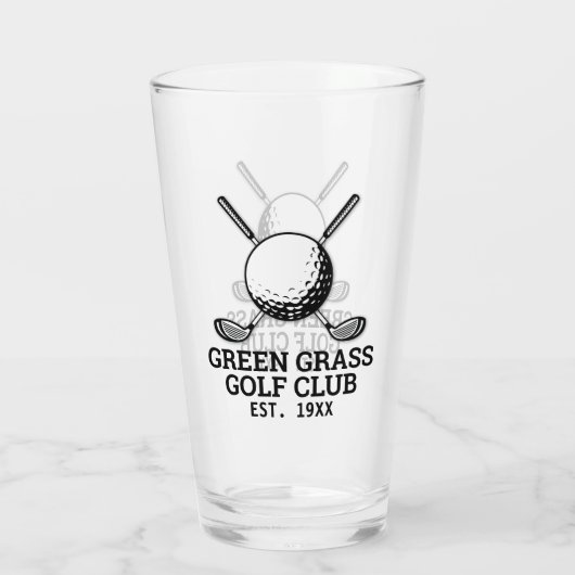 Aangepaste minimalistische golfclub Logo Design Glas (Achterkant)