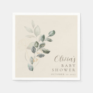 Aangepaste minimalistische gouden groen Baby showe Servet