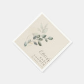 Aangepaste minimalistische gouden groen Baby showe Servet (Hoek)