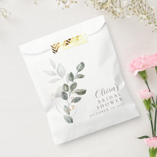 Aangepaste minimalistische gouden groene bruidsdou bedankzakje (Gezegeld)