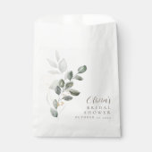 Aangepaste minimalistische gouden groene bruidsdou bedankzakje (Voorkant)