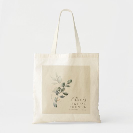 Aangepaste minimalistische gouden groene bruidsdou tote bag (Voorkant)