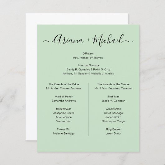 Aangepaste minimalistische groene zwarte eenvoudig (Voorkant / Achterkant)