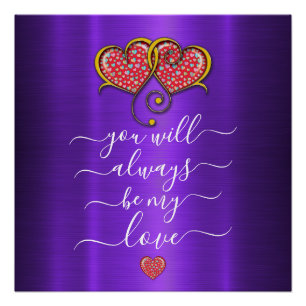 Aangepaste minimalistische interlocked harten ontw perfect poster