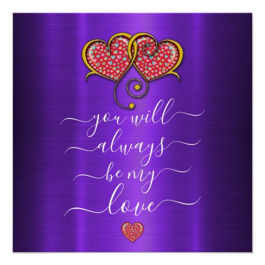 Aangepaste minimalistische interlocked harten ontw perfect poster (Voorkant)