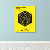 Aangepaste minimalistische Japanse familie Crest Canvas Afdruk (Insitu (Houten vloer))