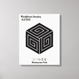 Aangepaste minimalistische Japanse familie Crest Canvas Afdruk