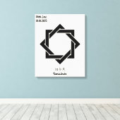 Aangepaste  minimalistische Japanse familie Crest Canvas Afdruk (Insitu (Houten vloer))