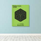 Aangepaste minimalistische Japanse familie Crest Canvas Afdruk (Insitu (Houten vloer))