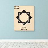 Aangepaste minimalistische Japanse familie Crest Canvas Afdruk (Insitu (Houten vloer))