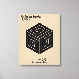 Aangepaste minimalistische Japanse familie Crest Canvas Afdruk