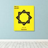 Aangepaste  minimalistische Japanse familie Crest Canvas Afdruk (Insitu (Houten vloer))