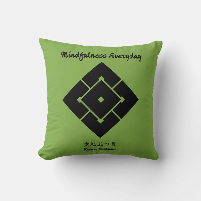 Aangepaste  minimalistische Japanse familie Crest Kussen (Voorkant)