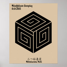 Aangepaste minimalistische Japanse familie Crest Poster