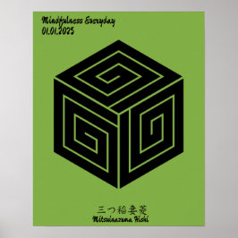 Aangepaste minimalistische Japanse familie Crest Poster