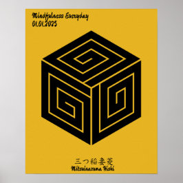 Aangepaste minimalistische Japanse familie Crest Poster