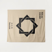 Aangepaste  minimalistische Japanse familie Crest Wandkleed (Voorkant (horizontaal))