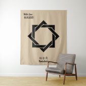 Aangepaste  minimalistische Japanse familie Crest Wandkleed (In situ)