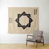 Aangepaste  minimalistische Japanse familie Crest Wandkleed (In Situ (horizontaal))