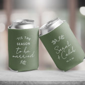 Aangepaste minimalistische kerst bruiloft gast gun blikjeskoeler