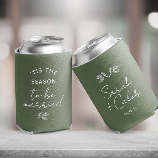 Aangepaste minimalistische kerst bruiloft gast gun blikjeskoeler