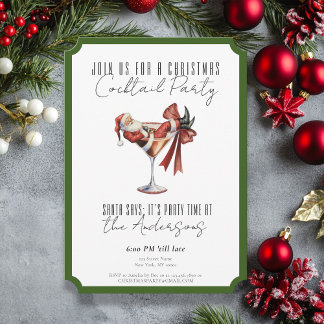 Aangepaste Minimalistische Kerstman Cocktail Kerst Kaart