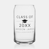 Aangepaste minimalistische klasse van 2025 Graduat Blikvorm Glas (Voorkant)