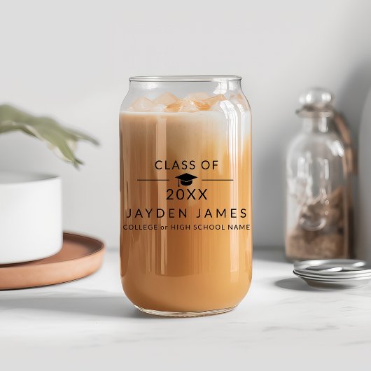 Aangepaste minimalistische klasse van 2025 Graduat Blikvorm Glas