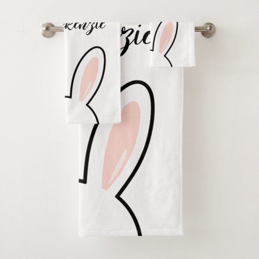 Aangepaste Minimalistische Knuffel Konijn Oren Gel Bad Handdoek (Insitu)