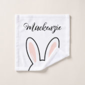 Aangepaste Minimalistische Knuffel Konijn Oren Gel Bad Handdoek (Wasdoekje)