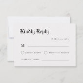 Aangepaste minimalistische  krantenstijl bruiloft RSVP kaartje (Voorkant)