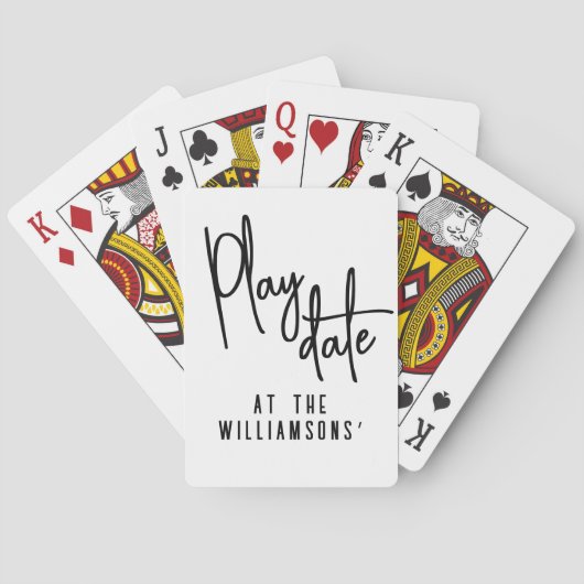 Aangepaste Minimalistische Leuk Witte Zwarte Scrip Pokerkaarten (Achterkant)