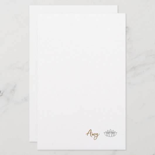 Aangepaste minimalistische Lotus briefpapier (Voorkant / Achterkant)