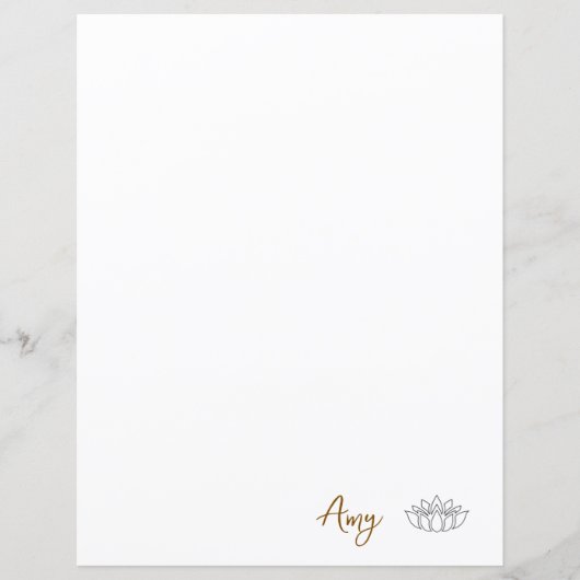Aangepaste minimalistische Lotus briefpapier (Voorkant)