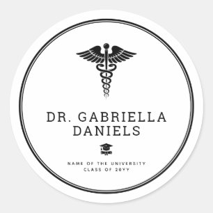 Aangepaste minimalistische medische school dokter  ronde sticker