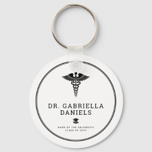 Aangepaste minimalistische medische school dokter sleutelhanger