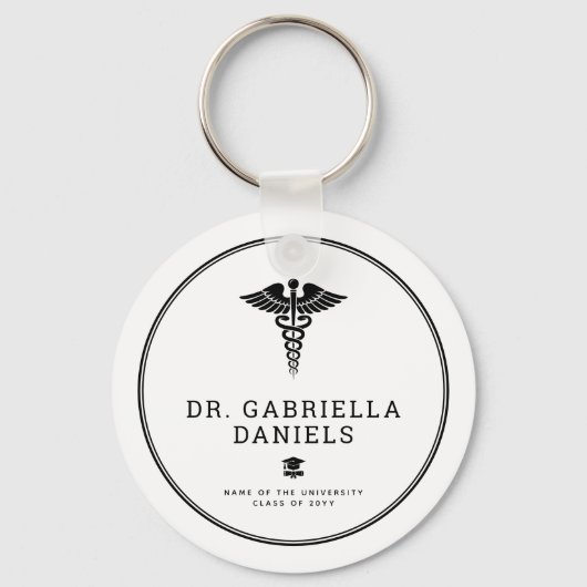 Aangepaste minimalistische medische school dokter sleutelhanger (Voorkant)
