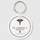Aangepaste minimalistische medische school dokter sleutelhanger (Achterkant)