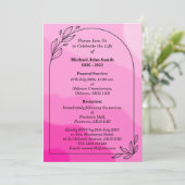 Aangepaste minimalistische Memorial Invitation Kaa Kaart (Staand voorkant)