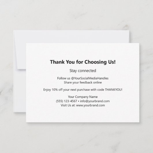 Aangepaste minimalistische modern merk Business Lo Bedankkaart (Voorkant)