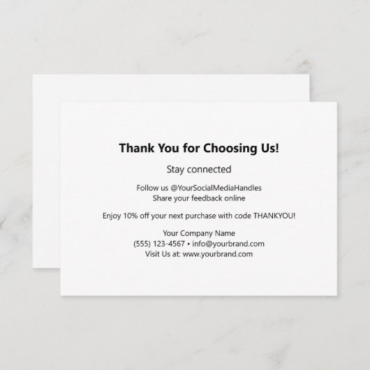 Aangepaste minimalistische modern merk Business Lo Bedankkaart (Voorkant / Achterkant)