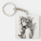 Aangepaste minimalistische moderne chique geperson sleutelhanger (voorkant)