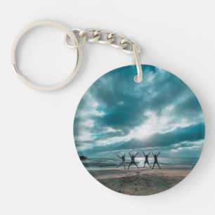 Aangepaste minimalistische moderne chique geperson sleutelhanger