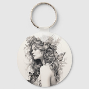 Aangepaste minimalistische moderne chique geperson sleutelhanger