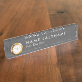 Aangepaste minimalistische moderne grijs naam Bord Naambordje (Zijkant)