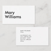 Aangepaste minimalistische moderne naamnaam visitekaartje (Voorkant / Achterkant)