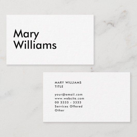 Aangepaste minimalistische moderne naamnaam visitekaartje (Voorkant / Achterkant)