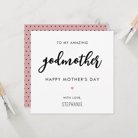 Aangepaste minimalistische moderne peetmoeder Moed Kaart (Voorkant / Achterkant in situ)