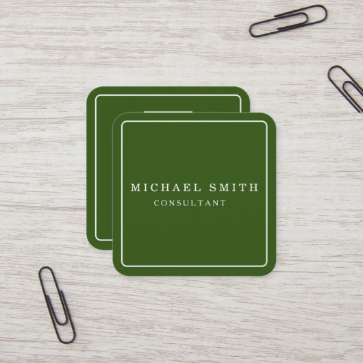 Aangepaste minimalistische moderne QR-code Logo Vierkante Visitekaartje (Voorkant / Achterkant in situ)