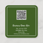 Aangepaste minimalistische moderne QR-code Logo Vierkante Visitekaartje (Achterkant)